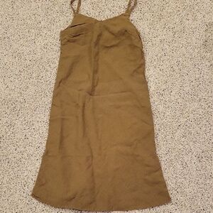 Mate The Label Linen Slip Dress Olive Green Small